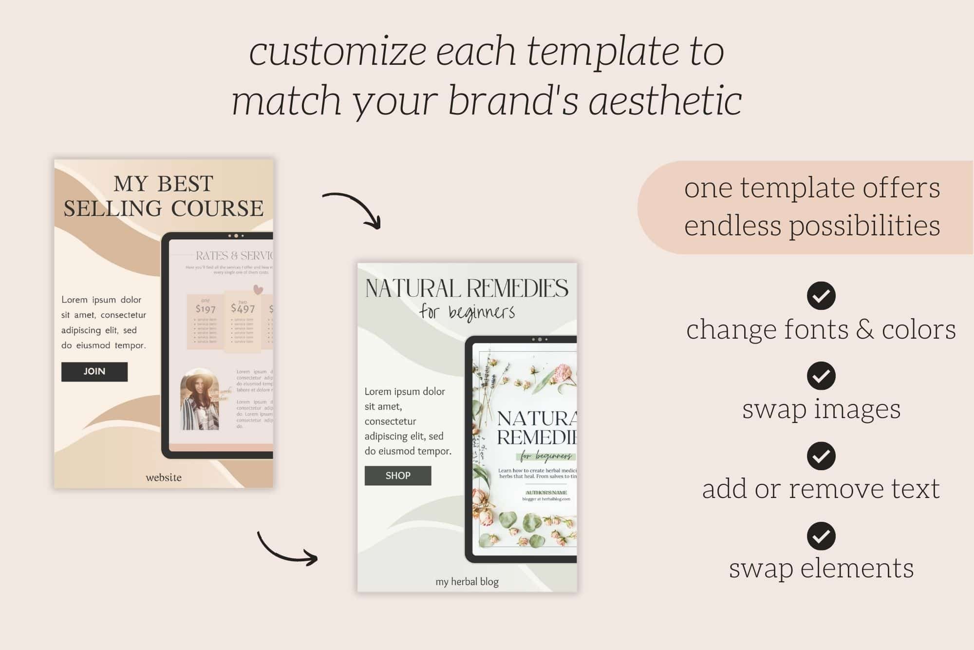 Canva Pinterest Templates for Digital Products - Sand